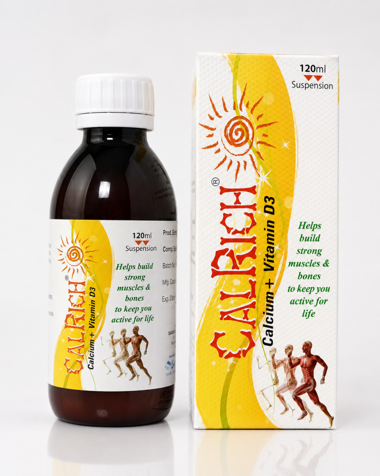 Calrich Calcium + Vitamin D3 Suspension - 120 ml product