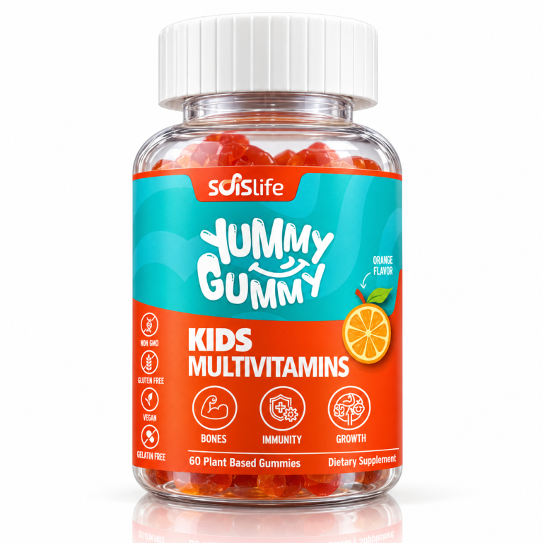 Yummy Gummy Kids Multivitamins orange flavour, 60 plant-based gummies