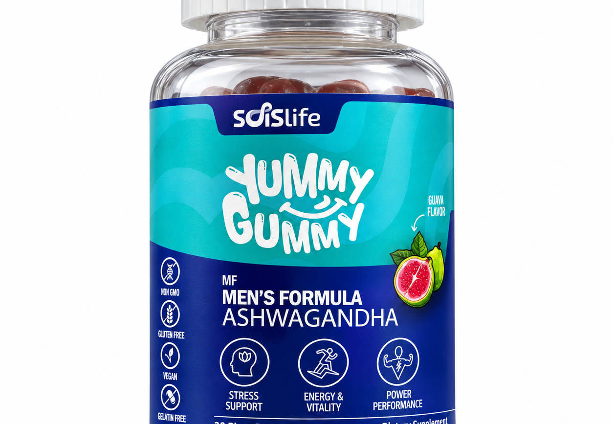 Yummy Gummy Men’s Formula Ashwagandha guava flavour, 30 plant-based gummies